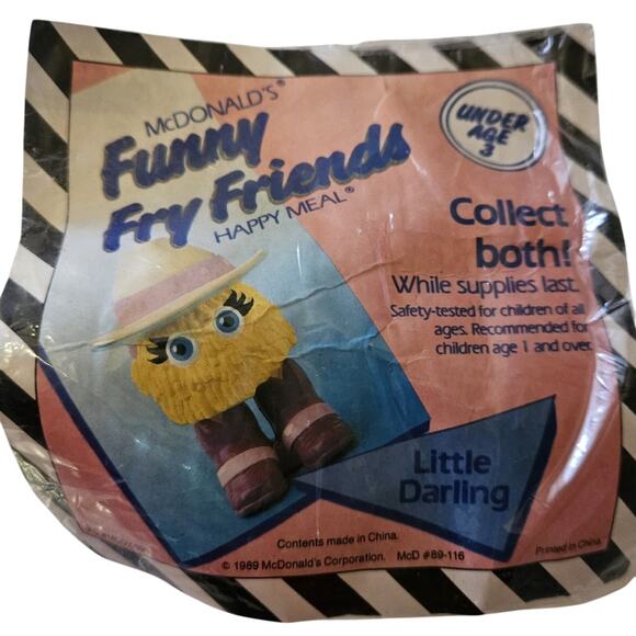 1989 Funny Fry Friends McDonalds Little Darling New in Package - Picture 1 of 2